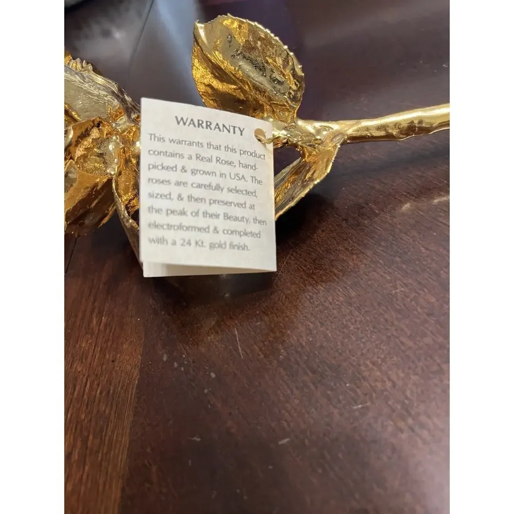 24k Gold-Dipped Real American Rose 11”